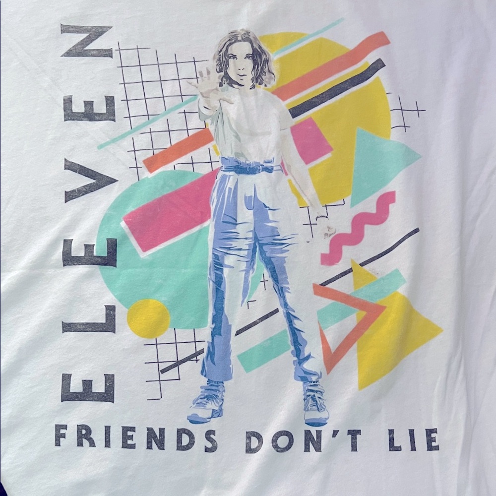 Stranger Things 11 Eleven Graphic Tee with Retro Design EUC